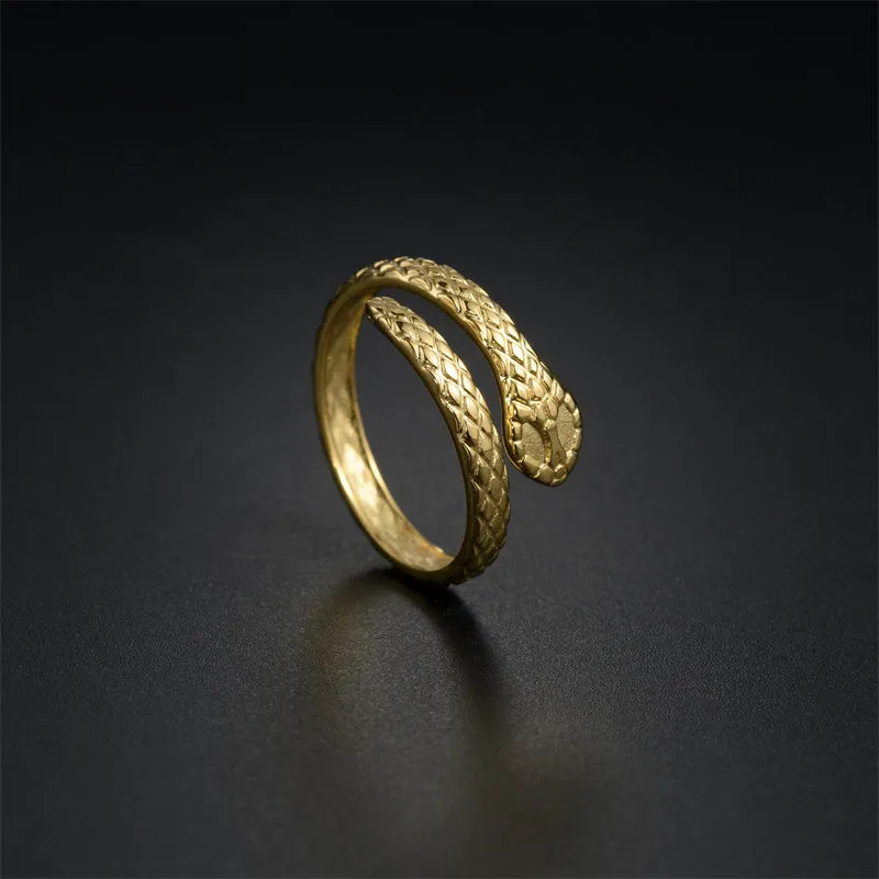 Retro Punk Snake Adjustable Ring