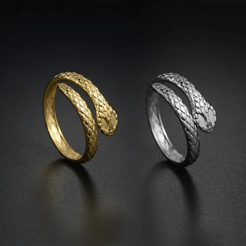 Retro Punk Snake Adjustable Ring