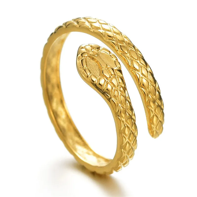 Retro Punk Snake Adjustable Ring