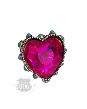 Rhinestone Heart Ring
