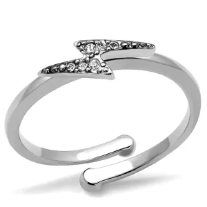 Rhodium Brass Ring with Top Grade Crystal - Clear, 4-7 Day Shipping Lead Time