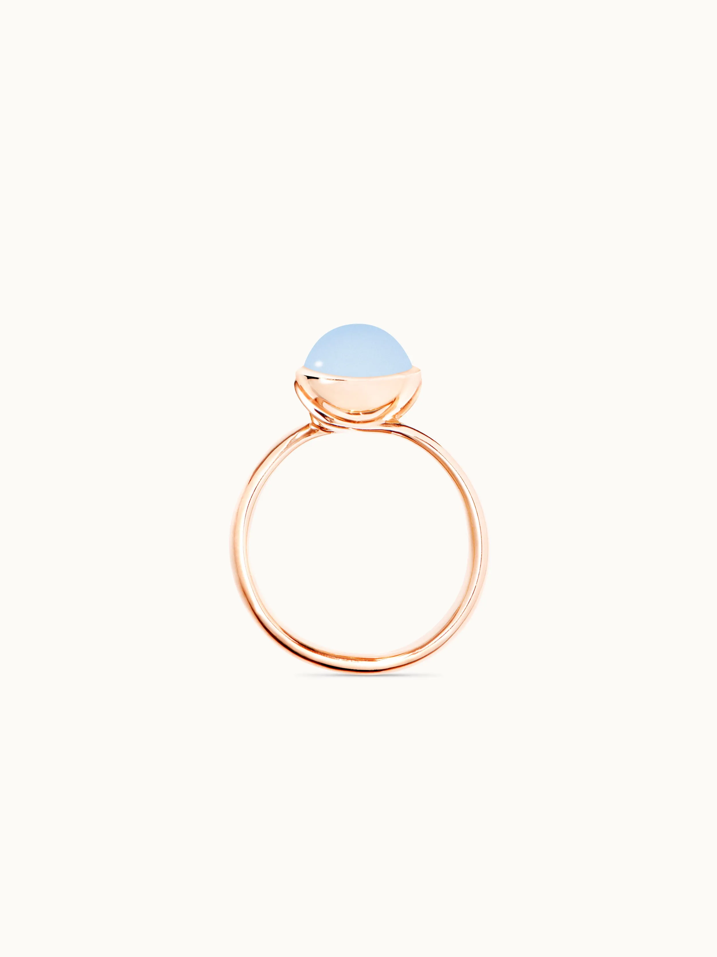 Ring BOUTON small Chalcedony blue blue Chalcedony