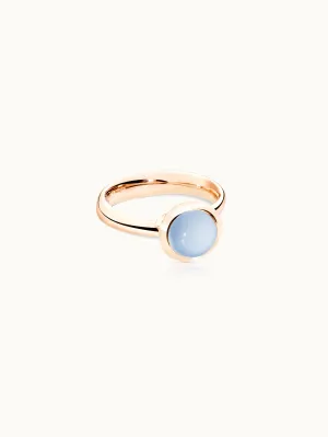 Ring BOUTON small Chalcedony blue blue Chalcedony
