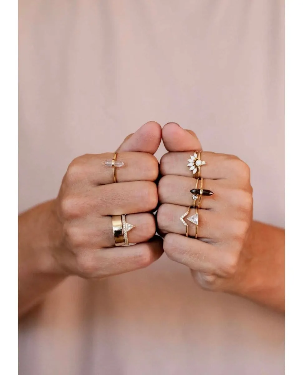 Ring Clear Quartz Point