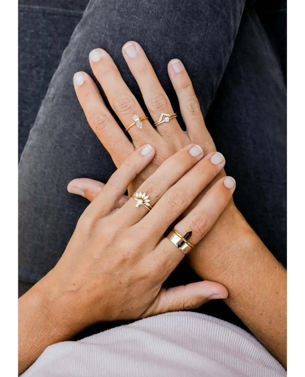 Ring Clear Quartz Point