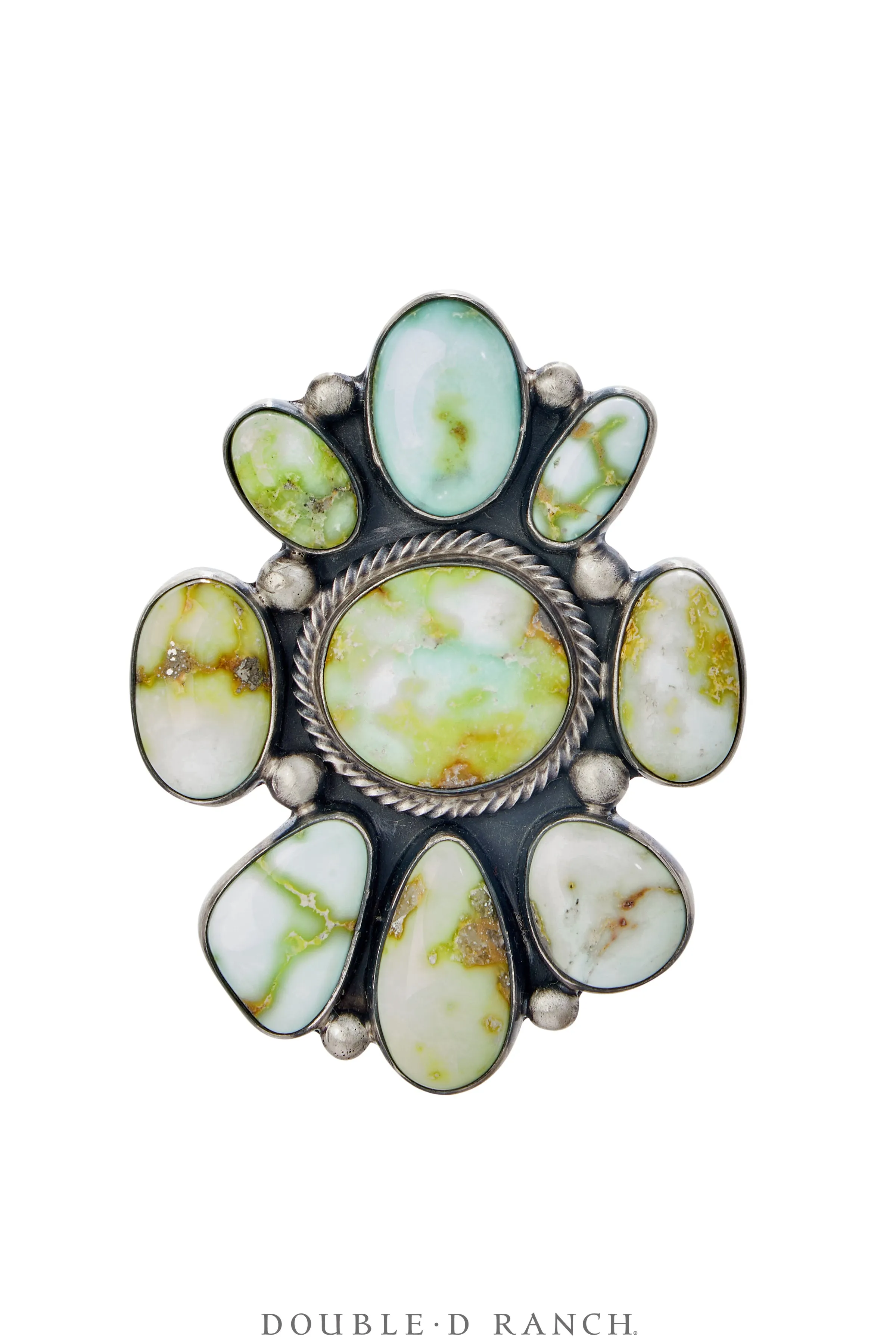 Ring, Cluster, Turquoise, Palomino Mine, Hallmark, Contemporary, 8, 1712
