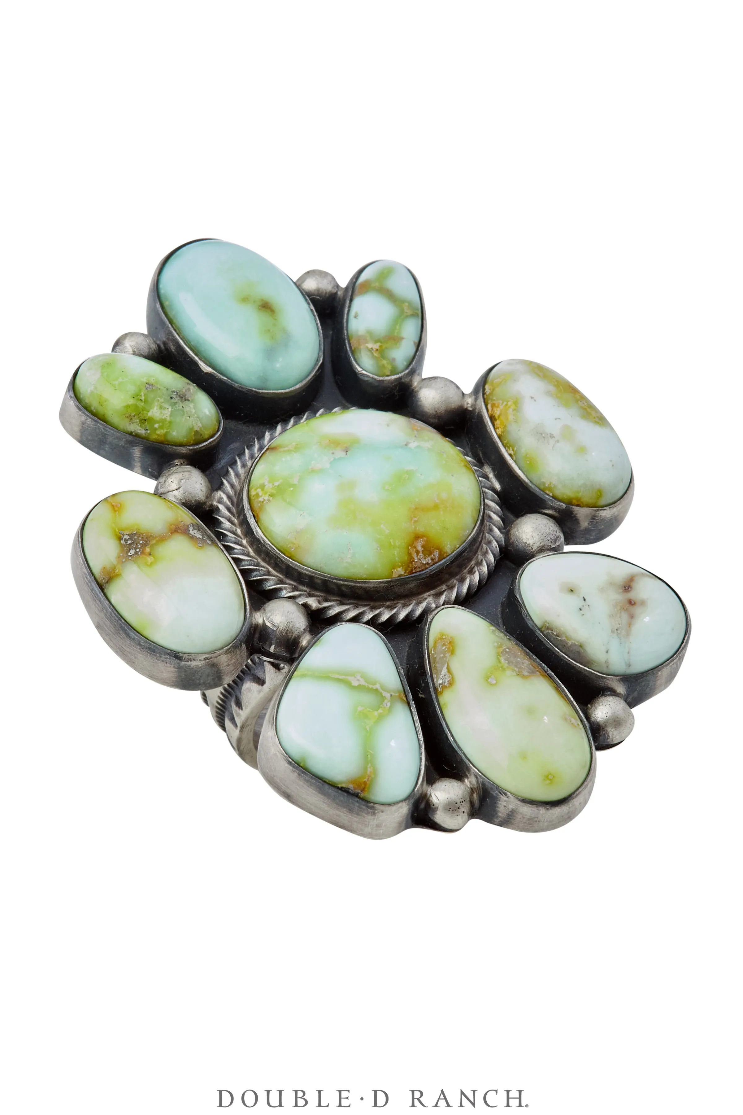 Ring, Cluster, Turquoise, Palomino Mine, Hallmark, Contemporary, 8, 1712