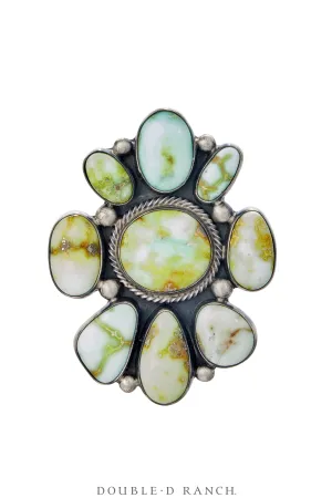 Ring, Cluster, Turquoise, Palomino Mine, Hallmark, Contemporary, 8, 1712