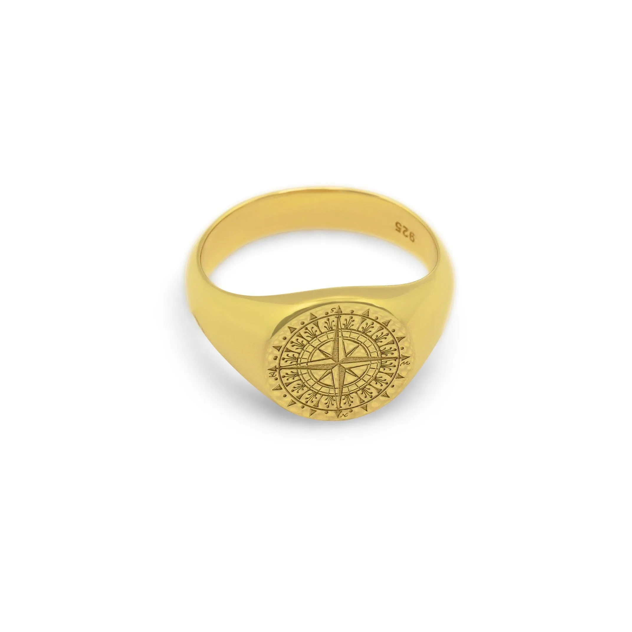 Ring Silver & Gold Compass Rose