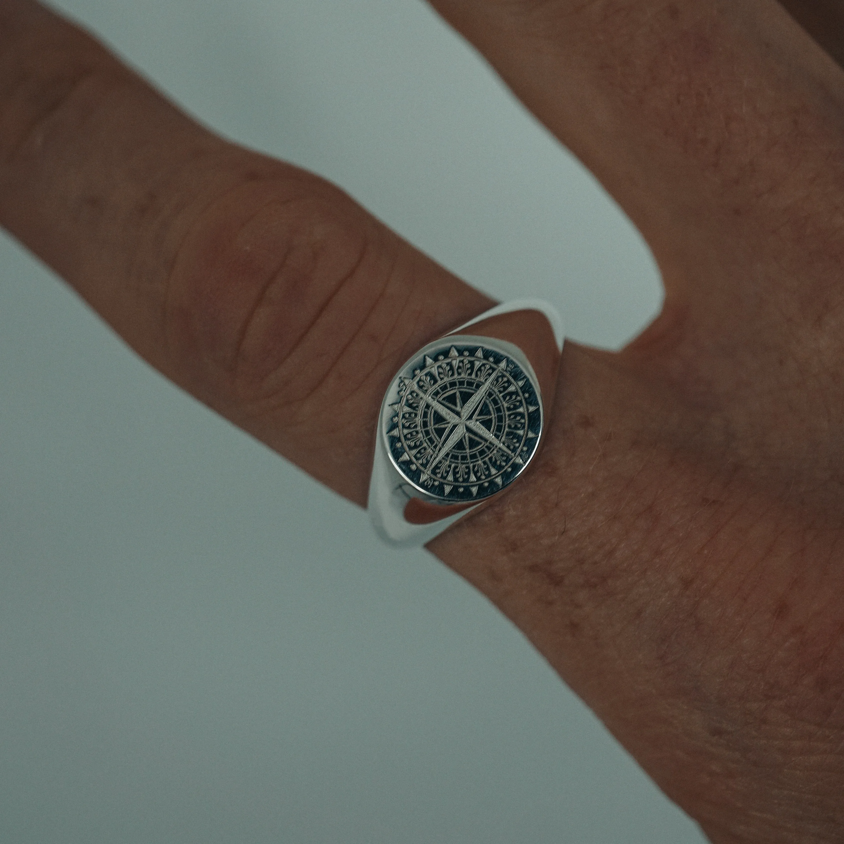 Ring Silver & Gold Compass Rose