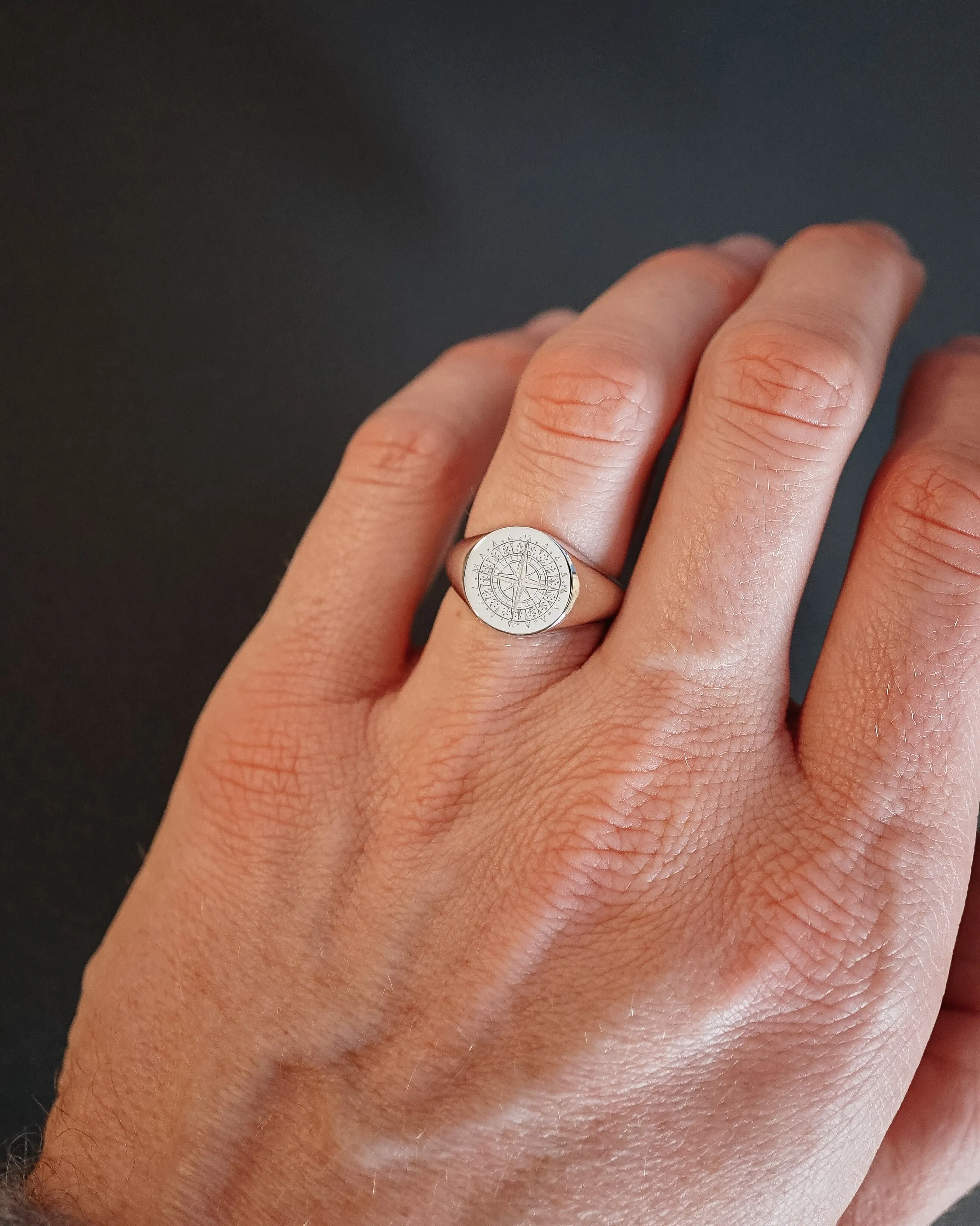 Ring Silver & Gold Compass Rose