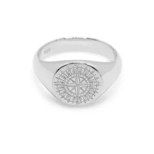 Ring Silver & Gold Compass Rose