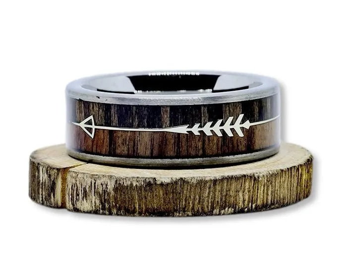 Robin Hood - Walnut & Zebra Wood Men's Tungsten Ring