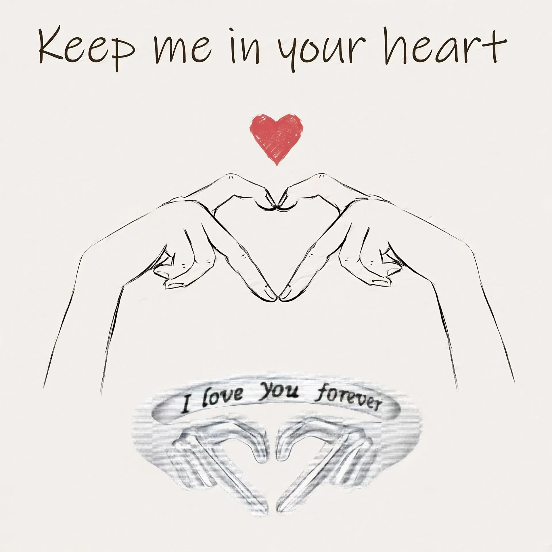 Romantic Love And Hugging Hands Couple Rings Pair Of Adjustable Rings