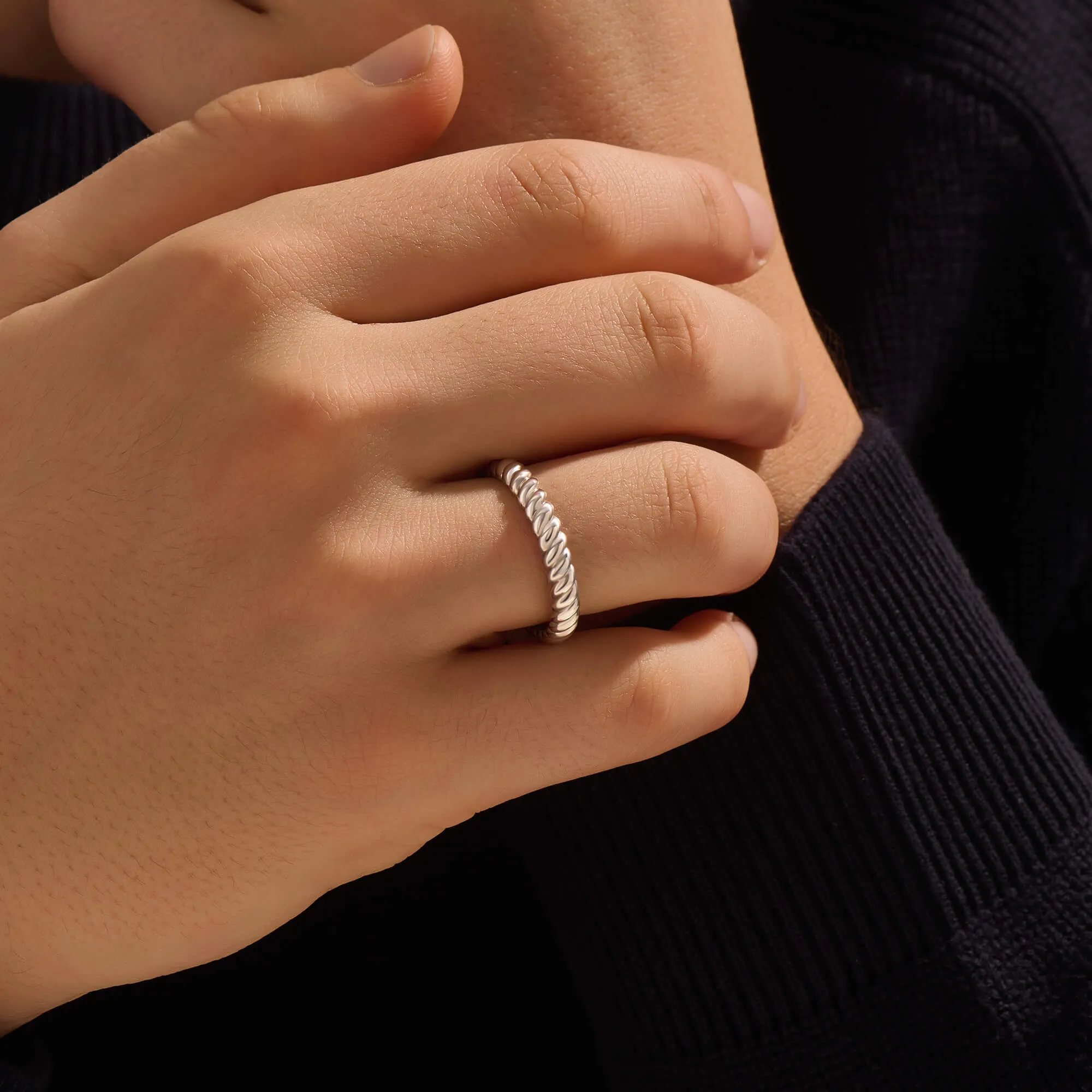 Rope Ring - Solid Silver