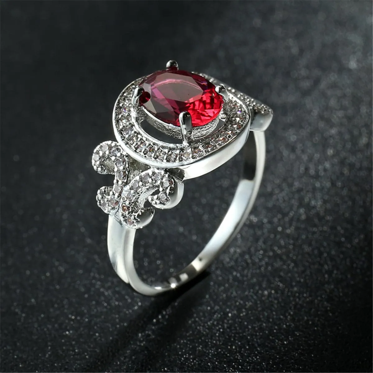 Rose Crystal & Cubic Zirconia Hola Butterfly Ring