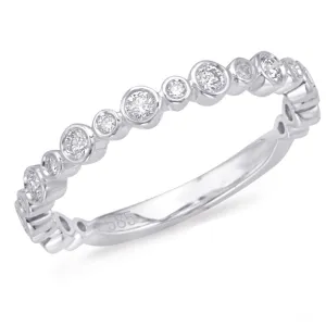 Round Bezel Diamond Vintage Stackable Band