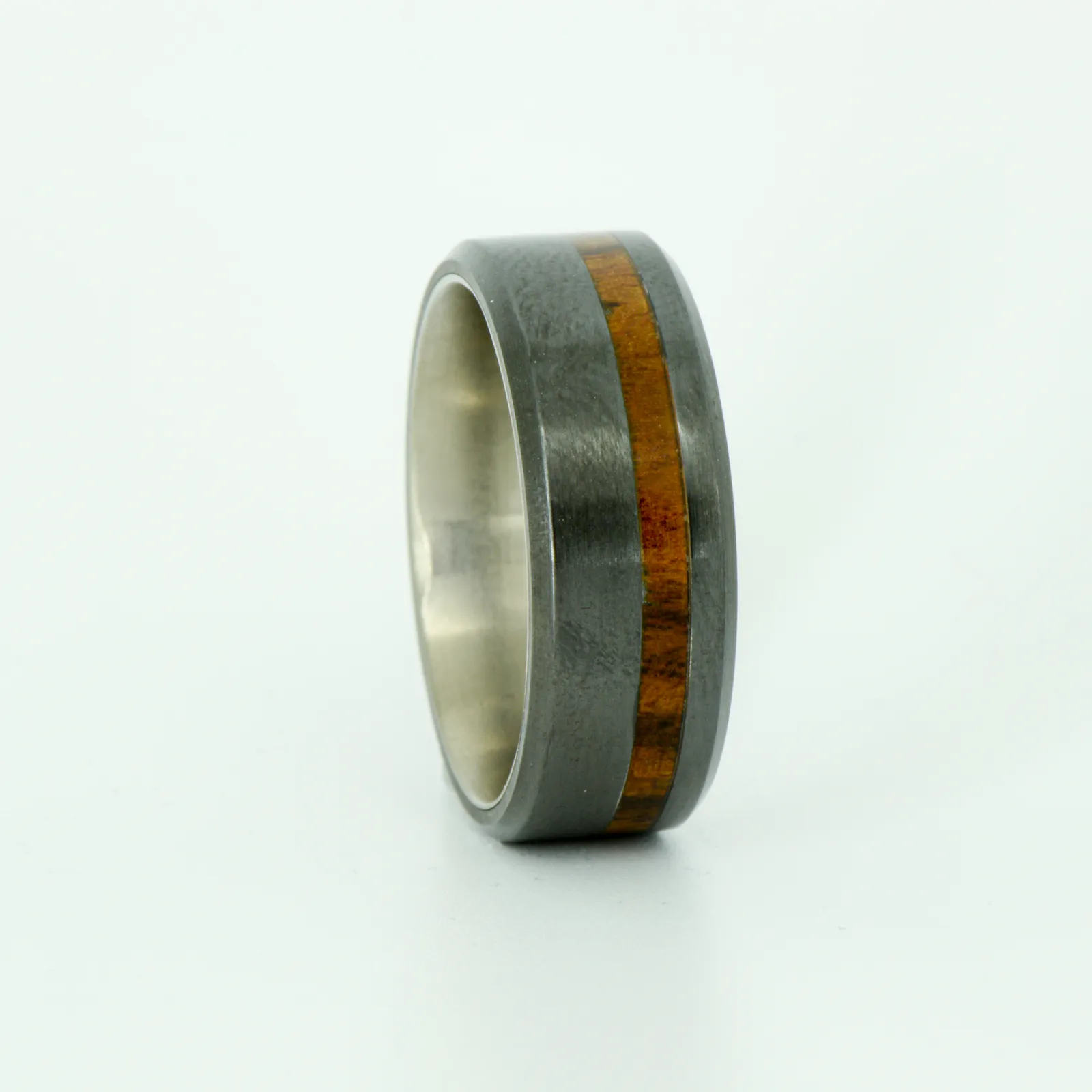 SALE RING - Titanium, Black Zirconium, and Ironwood - Size 9.5