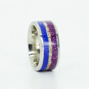 SALE RING -  Titanium, Lapis, Whale Bone, Sugilite - Size 5