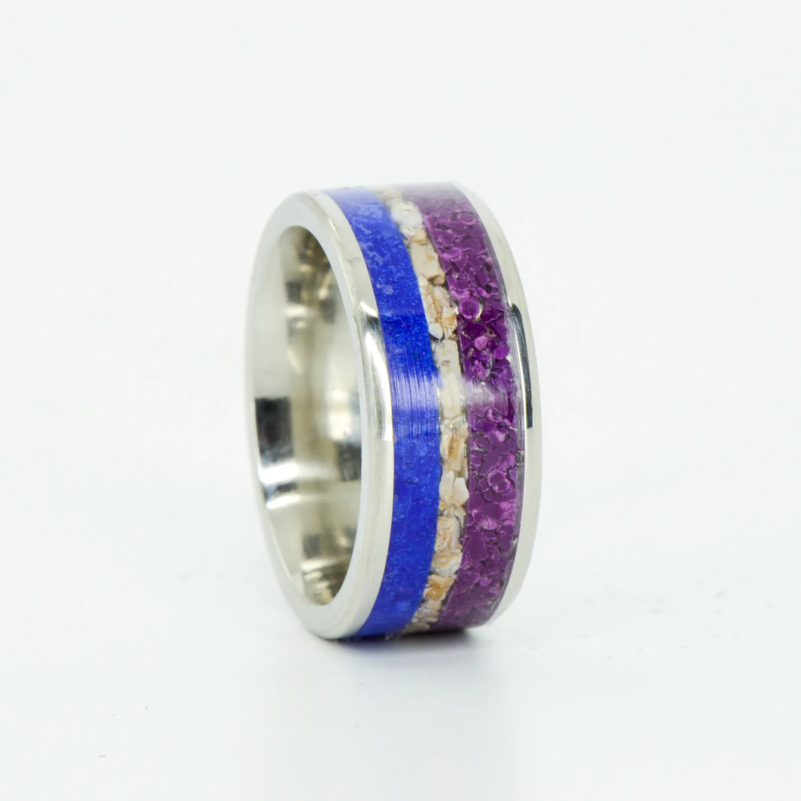 SALE RING -  Titanium, Lapis, Whale Bone, Sugilite - Size 5