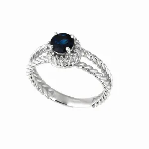 SAPPHIRE & DIAMOND RING 14K GOLD (0.93CTW)
