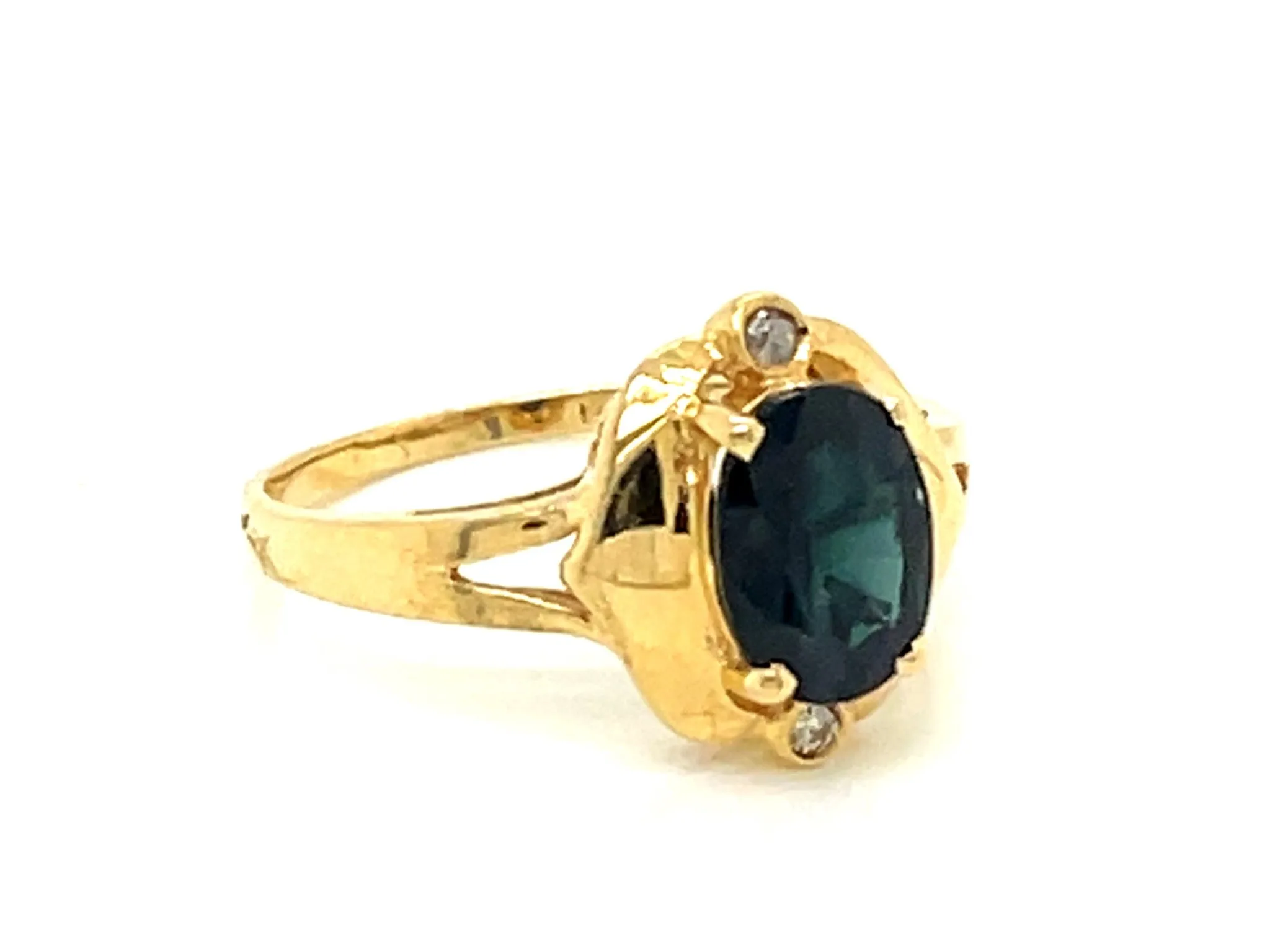 Sapphire and Diamond Ring in 14k Yellow Gold