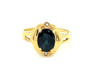 Sapphire and Diamond Ring in 14k Yellow Gold