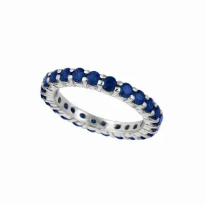 Sapphire Eternity Band 14K White Gold (2.76 Ctw)