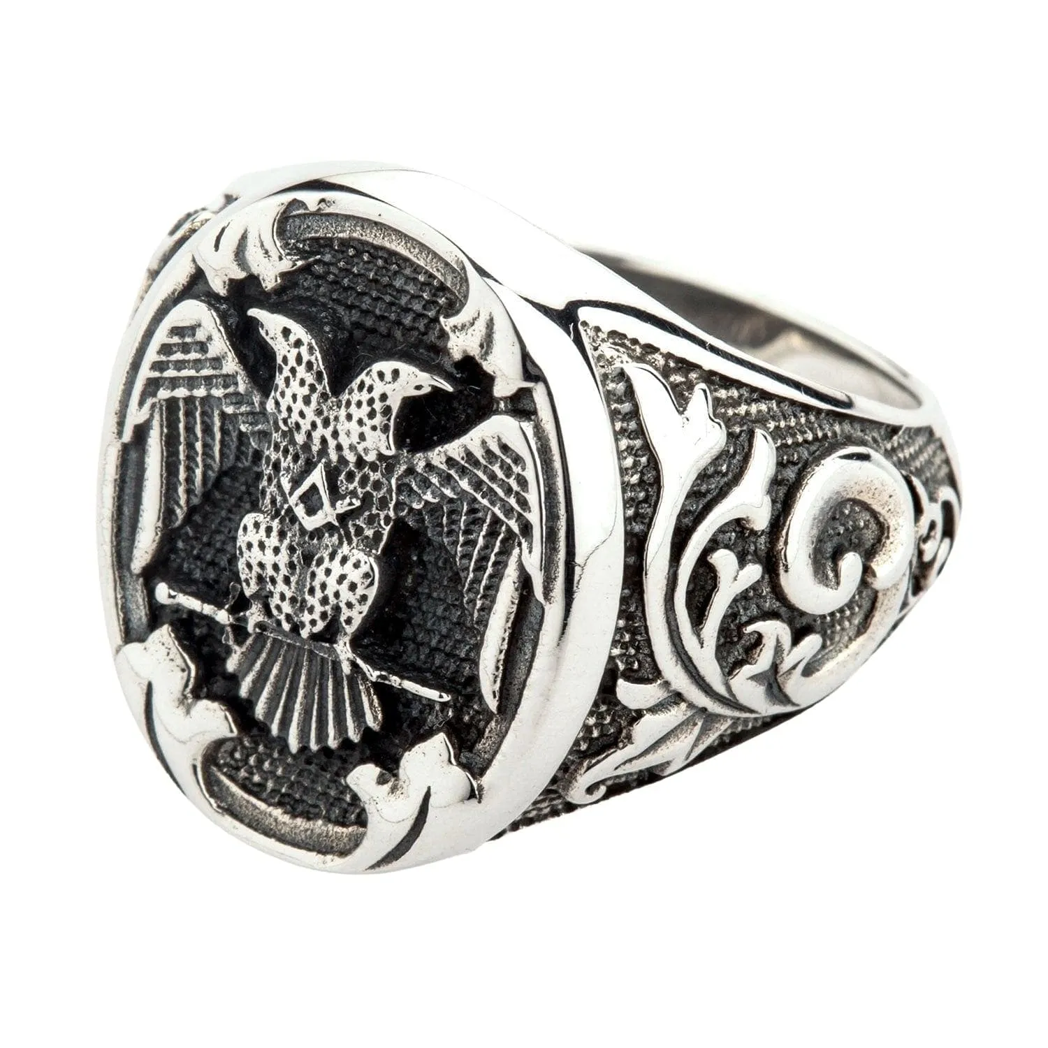 Scottish Rite Double-headed Eagle Sterling Silver Masonic Ring