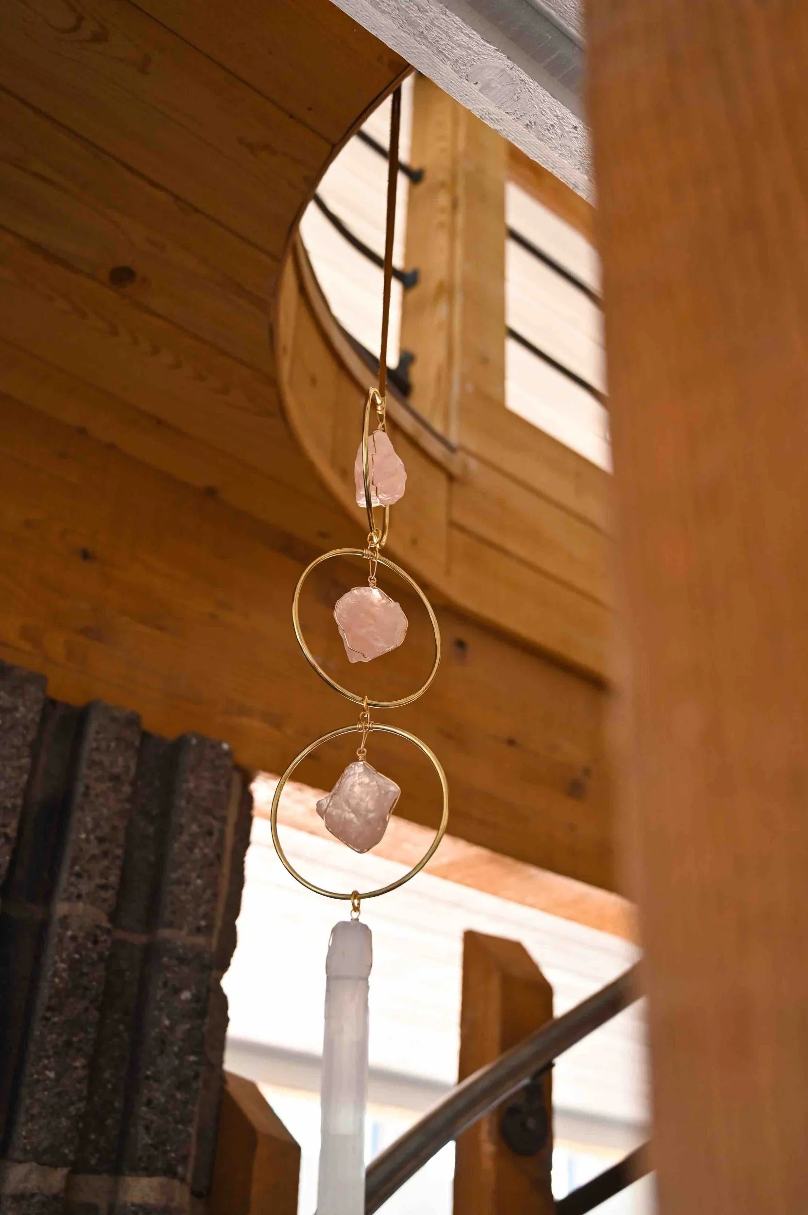 Self Love Selenite & Rose Quartz Gemstone Hanging