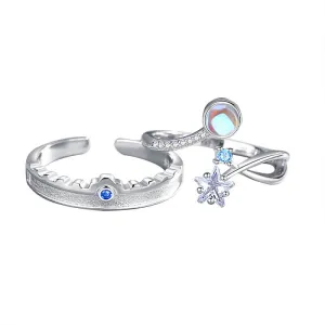 Shimmering Starlight CZ Couple Rings