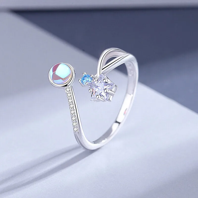Shimmering Starlight CZ Couple Rings