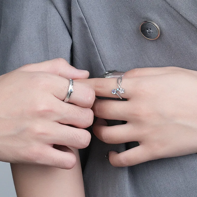 Shimmering Starlight CZ Couple Rings