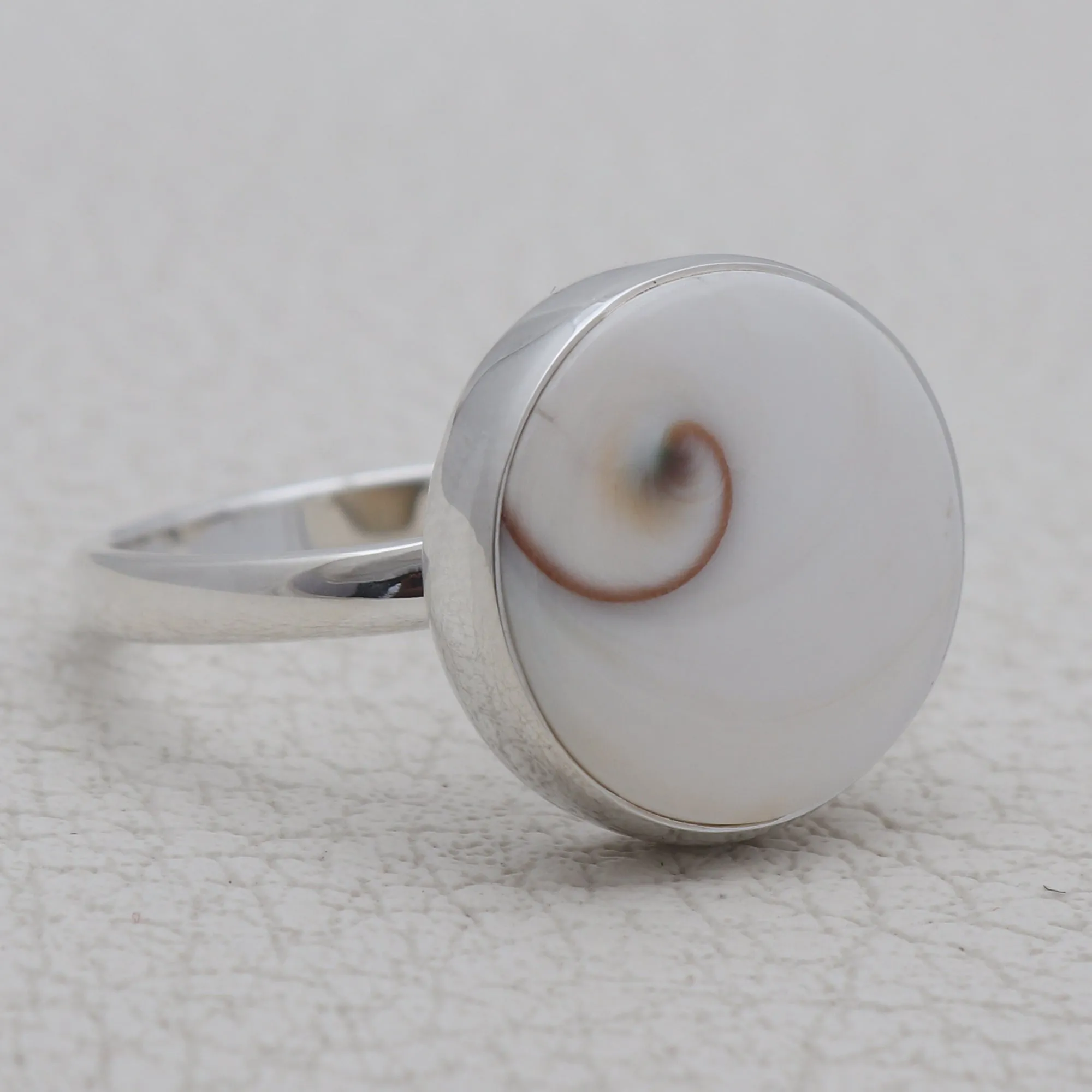 Shiva Shell Eye Silver Rings