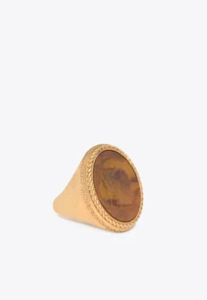 Signet Ring with Engraved Greca Border