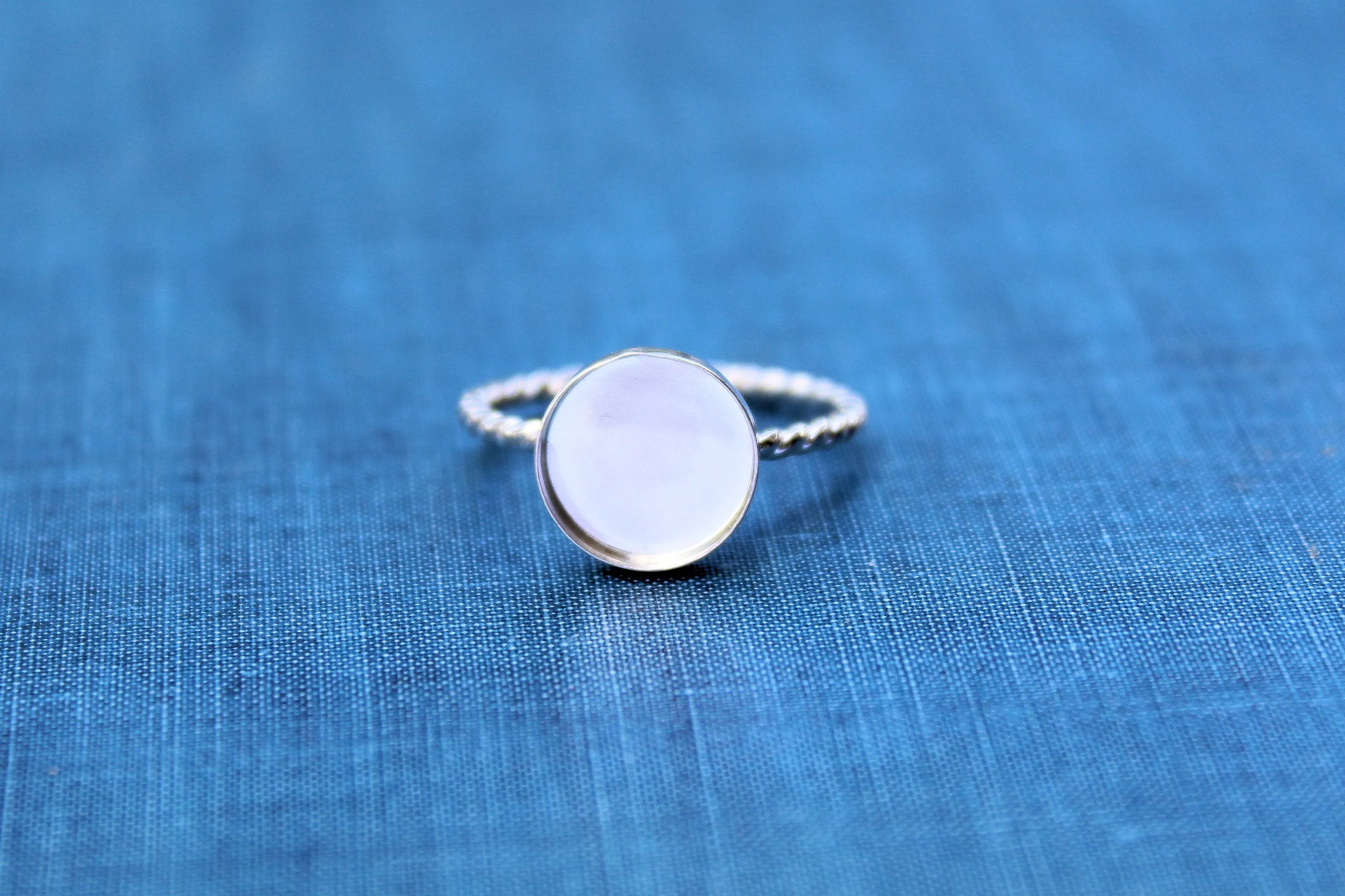 Silver 14mm Bezel Cup Rope Ring blank