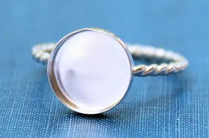 Silver 16mm Bezel Cup Rope Ring blank