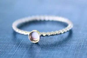Silver 3mm Bezel Cup Rope Ring blank