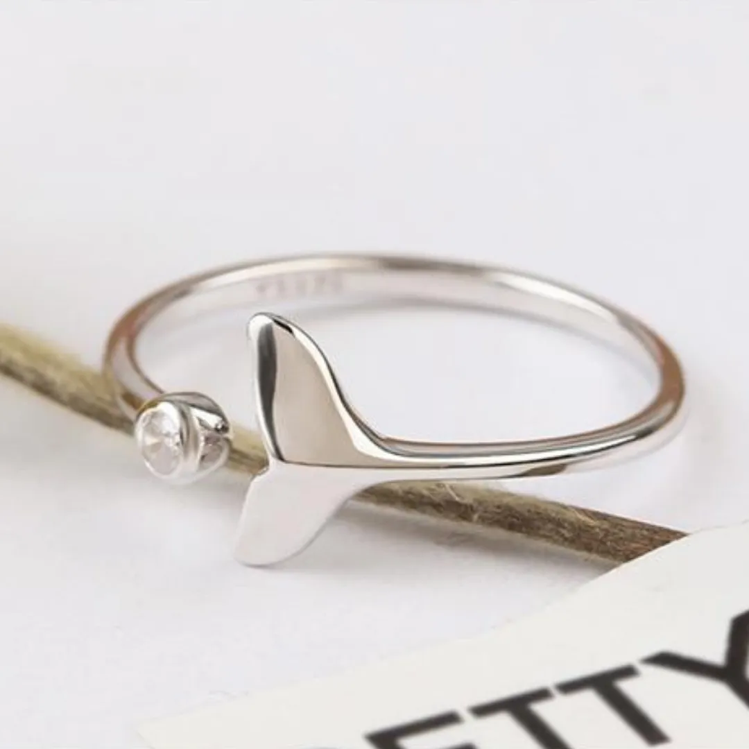 Silver Adjustable Ring with Zircons