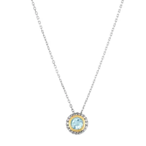 Silver & 18K Gold Prosecco Aquamarine Pendant