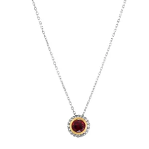 Silver & 18K Gold Prosecco Garnet Pendant