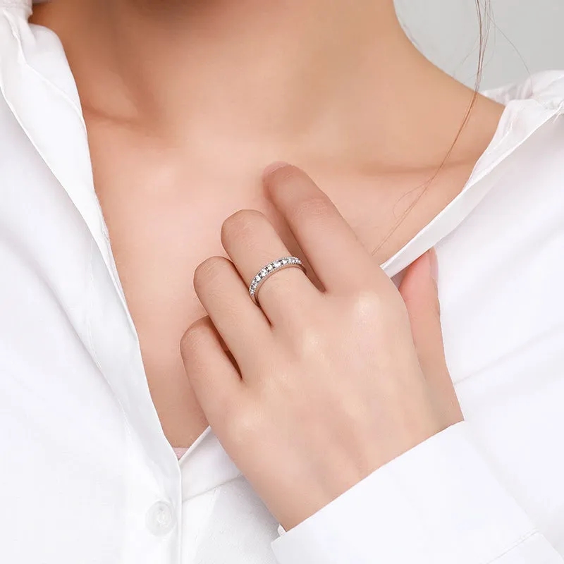 Silver Clear Zircon Ring