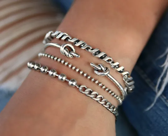 Silver Compass Bracelet