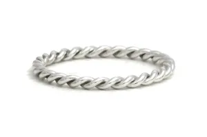 Silver Rope Twist Ring, medium weight