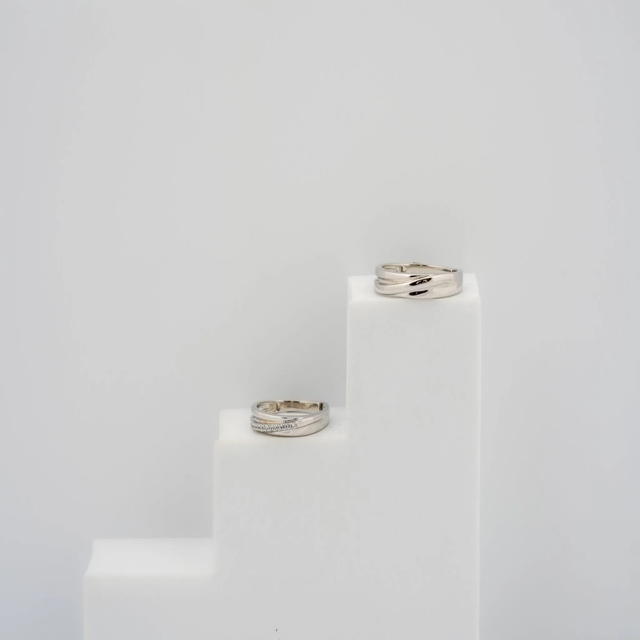 Silver Soulmate Couple Rings