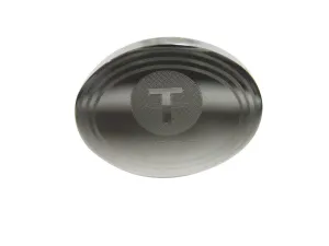 Silver Toned Oval Etched Tether Coin Cryptocurrency Blockchain Adjustable Size Fashion Ring
