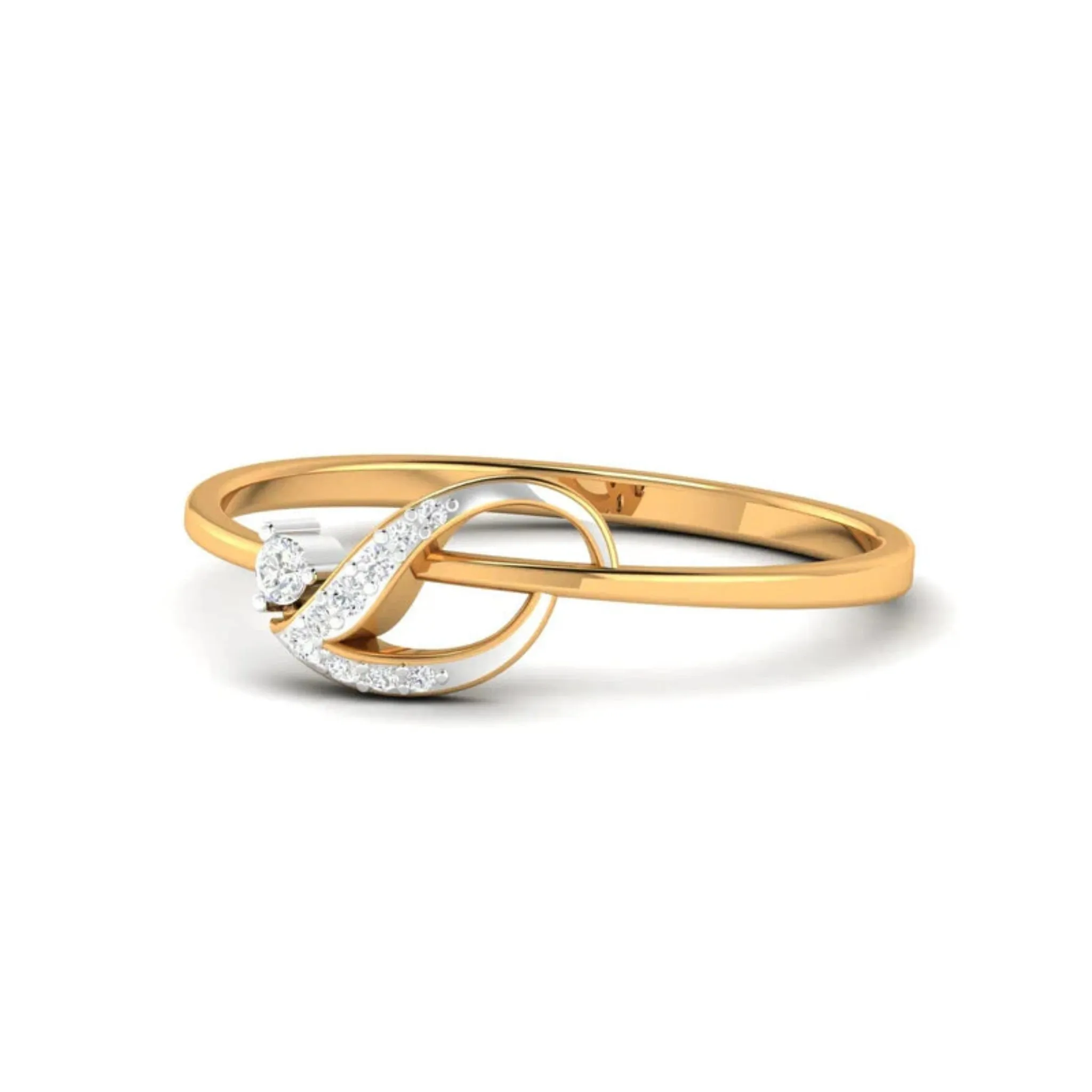 Silver Yellow Gold Adjustable Infinity Leaf Elegant Twist Stackable Ring For Woman