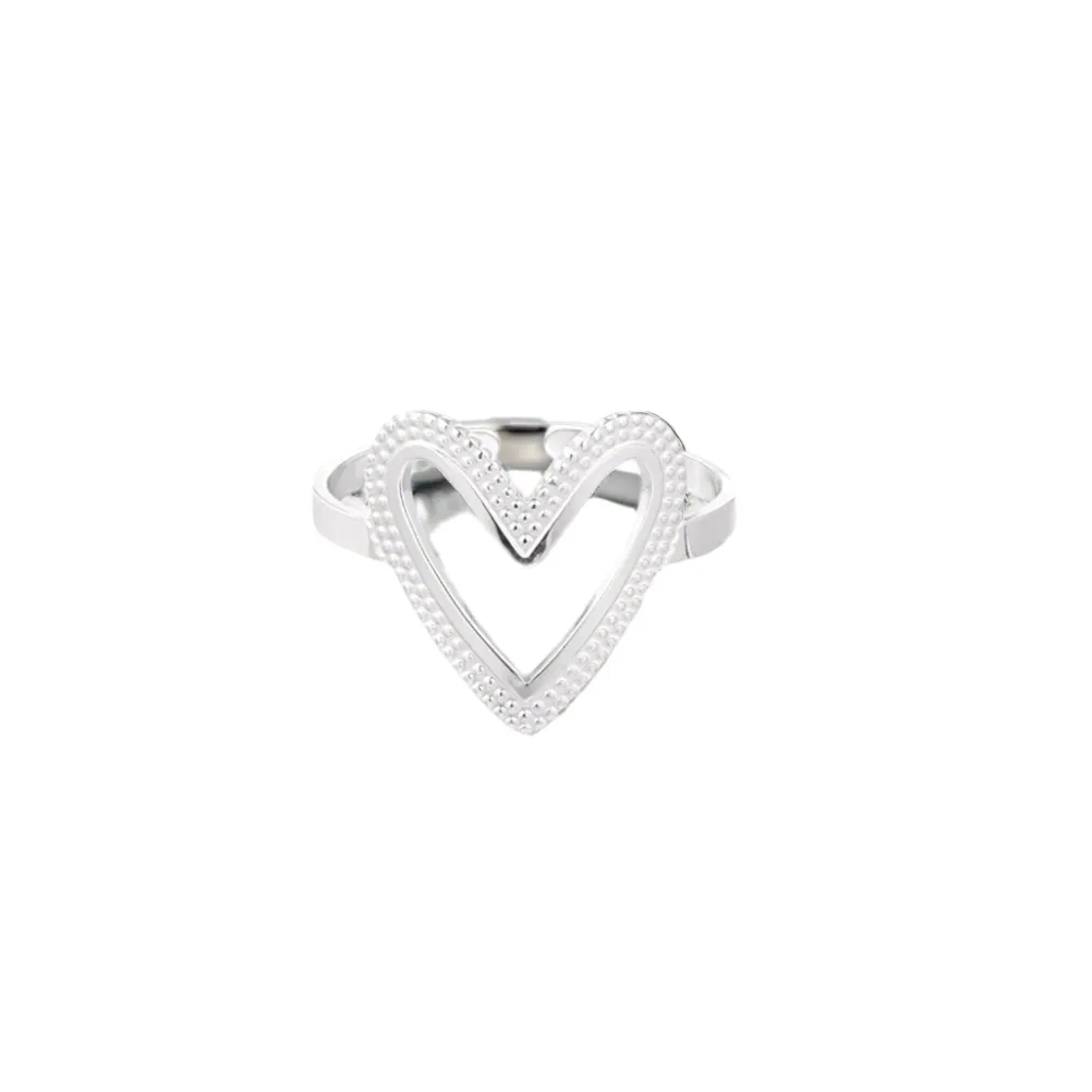 Simple Heart, adjustable ring - gold and silver colour