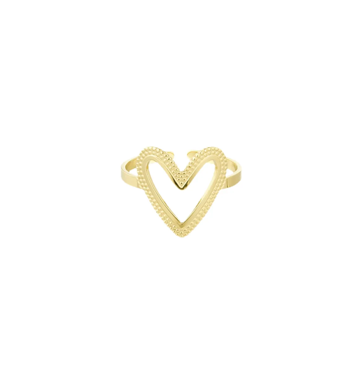 Simple Heart, adjustable ring - gold and silver colour