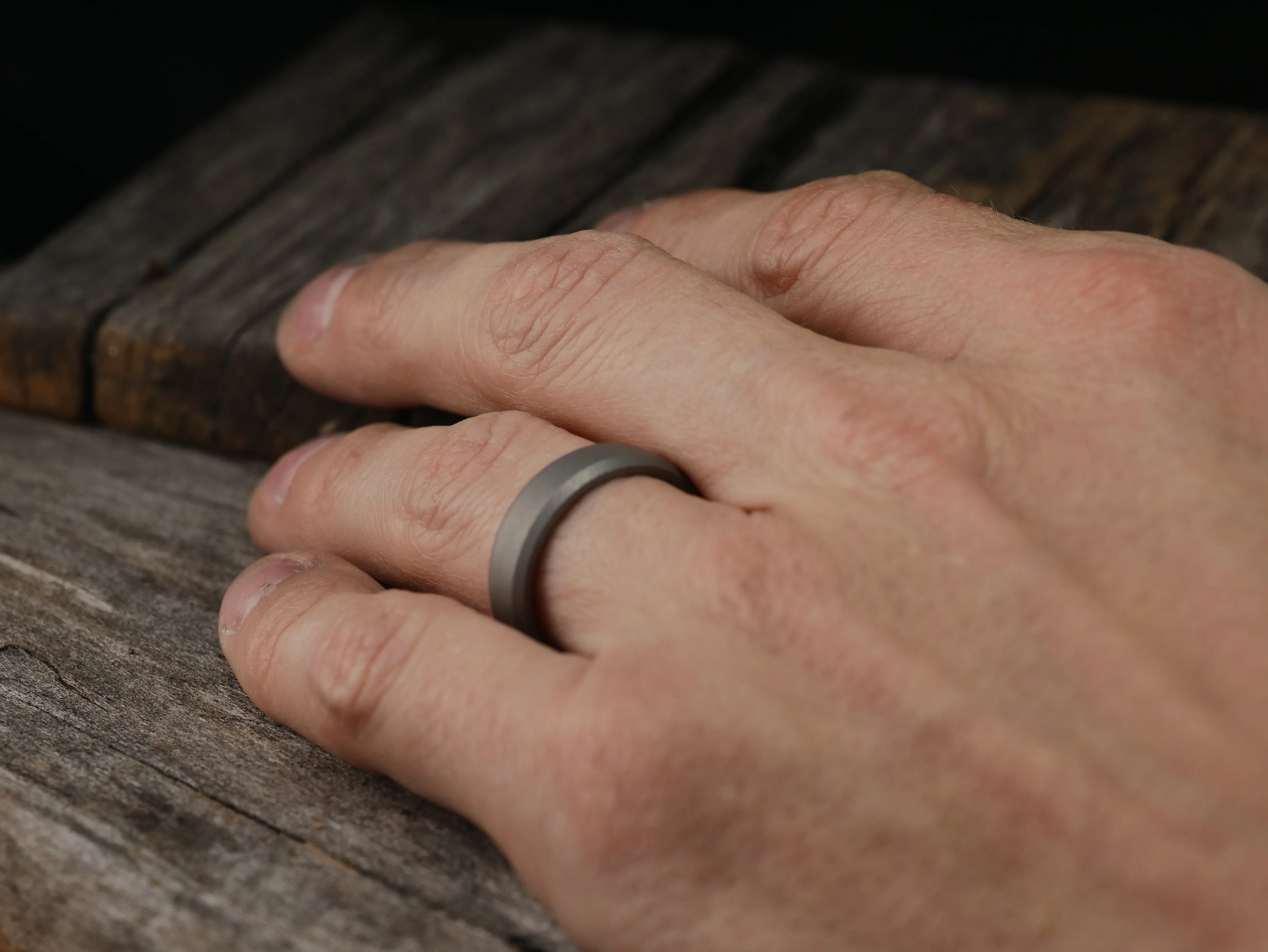 Singularity - Stonewashed Titanium Ring